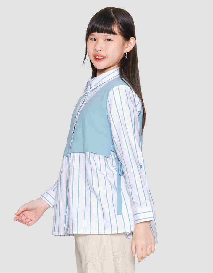 Nevada Solid Combi Girls Shirt