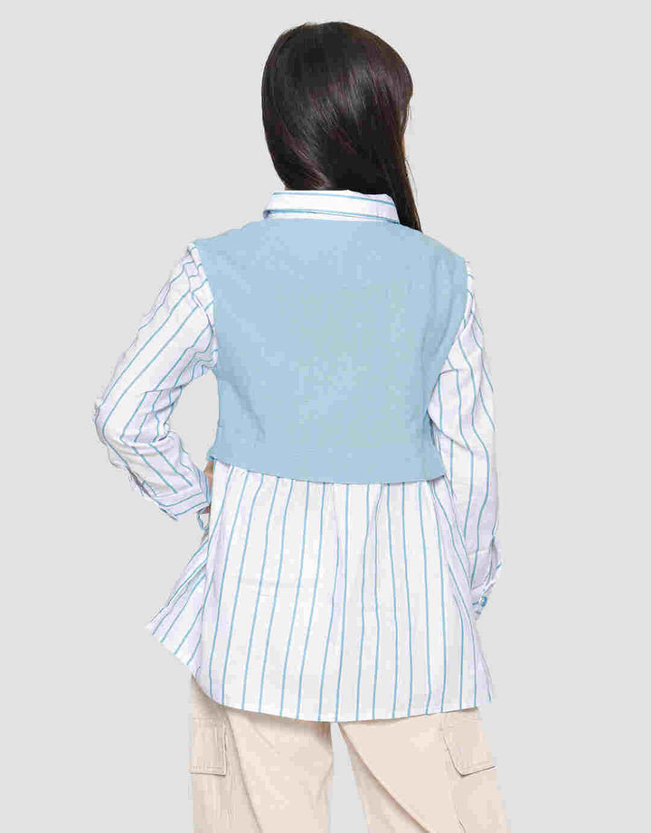 Nevada Solid Combi Girls Shirt