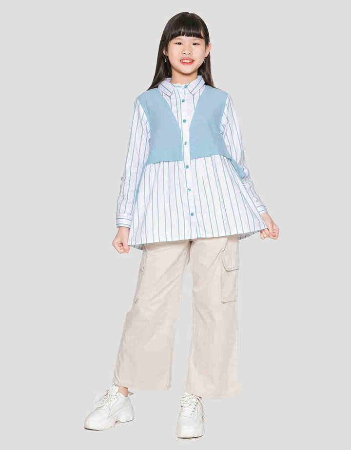 Nevada Solid Combi Girls Shirt