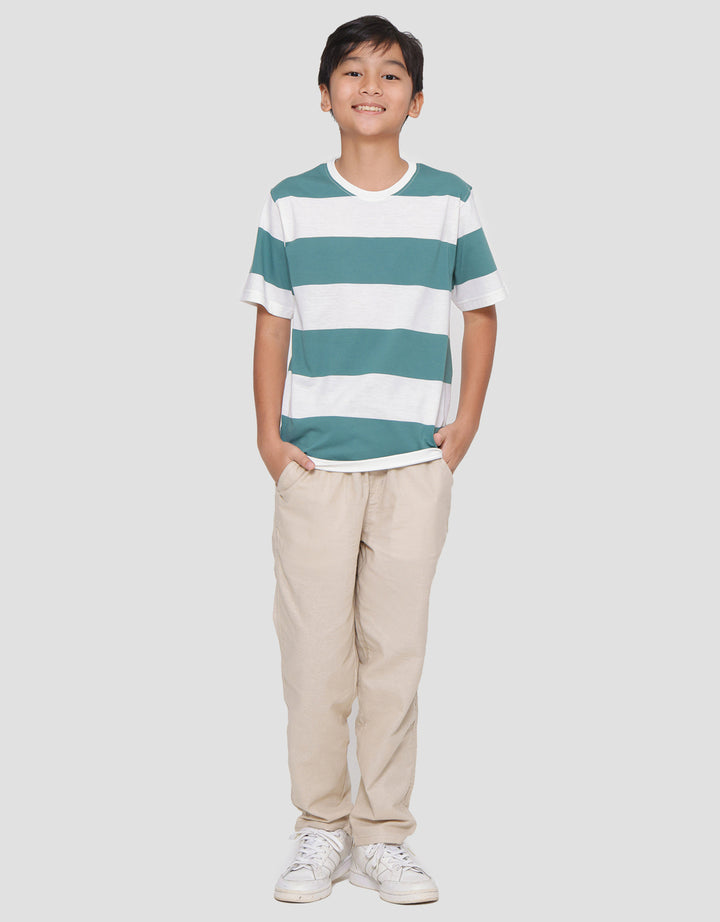Nevada Yarndyed Stripe Besar Kaos Lengan Pendek Anak Laki-laki