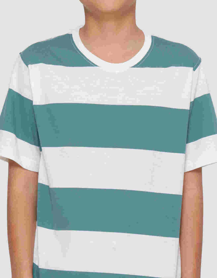 Nevada Yarndyed Stripe Besar Kaos Lengan Pendek Anak Laki-laki