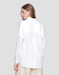 Connexion Rayon Button Back Kemeja Wanita