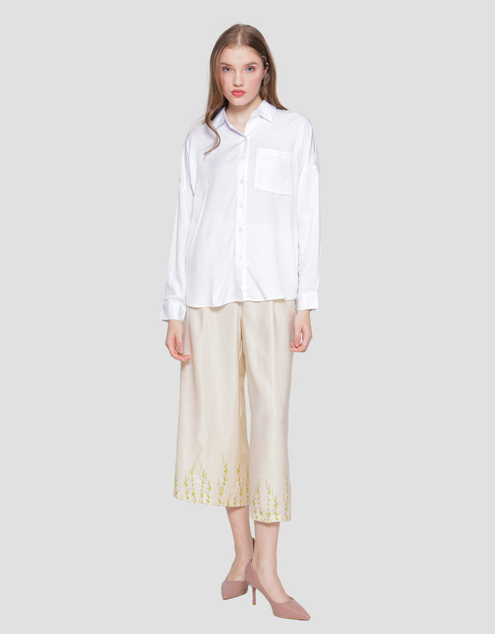 Connexion Rayon Button Back Kemeja Wanita