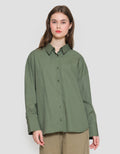 Connexion Plain Look Button Down Women's Long Sleeve Shirt