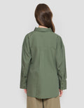 Connexion Plain Look Button Down Women's Long Sleeve Shirt
