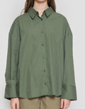 Connexion Plain Look Button Down Women's Long Sleeve Shirt