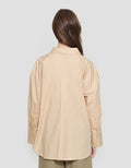 Connexion Plain Look Button Down Women's Long Sleeve Shirt