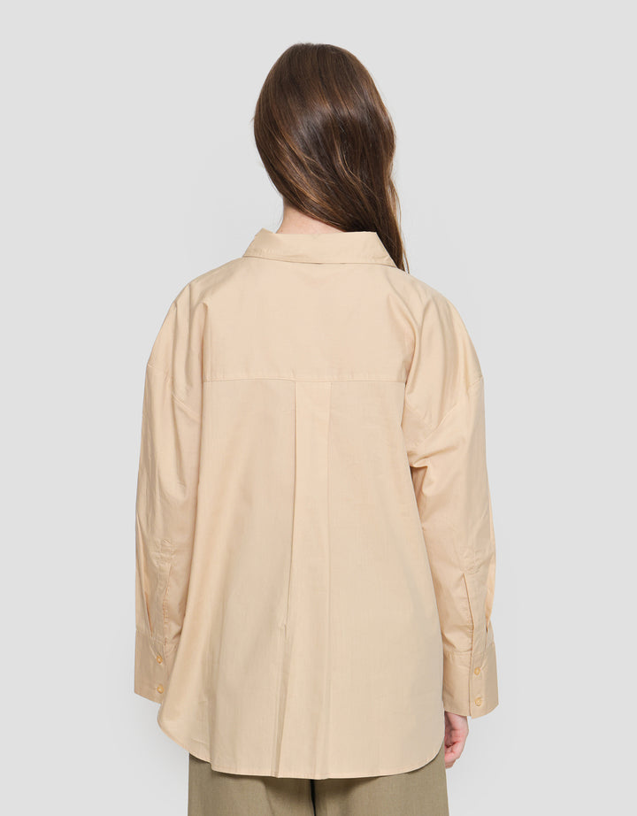Connexion Plain Look Button Down Women's Long Sleeve Shirt