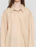 Connexion Plain Look Button Down Women's Long Sleeve Shirt