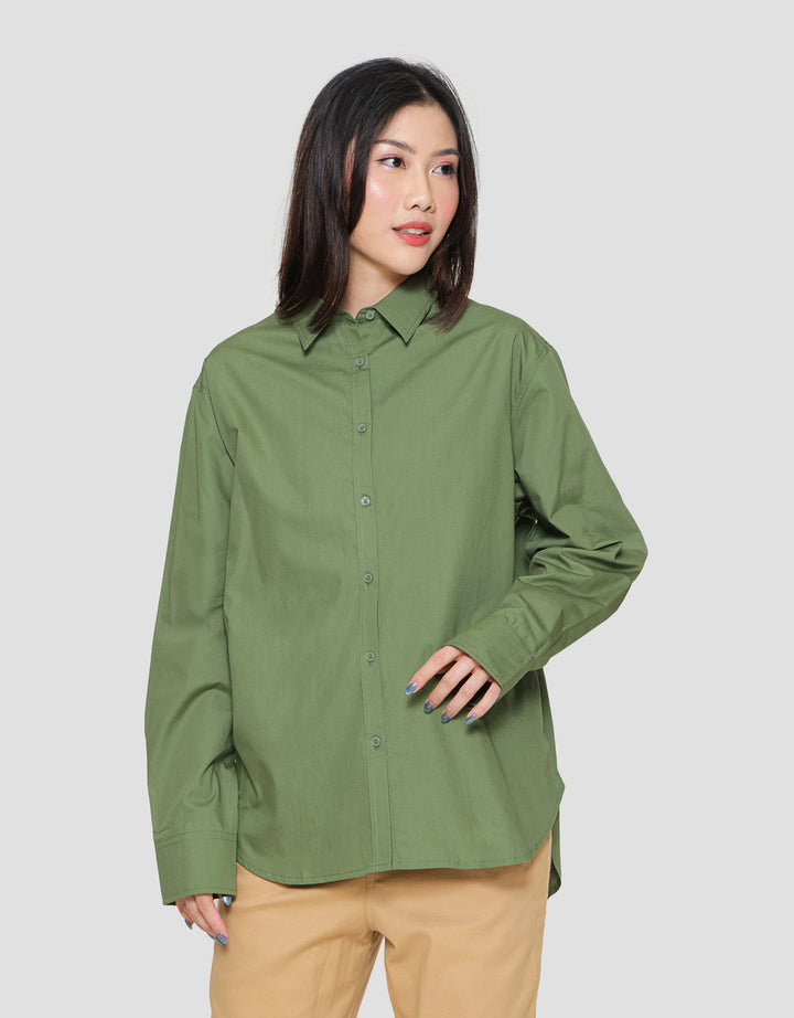 Connexion Plain Oversized Kemeja Lengan Panjang Wanita