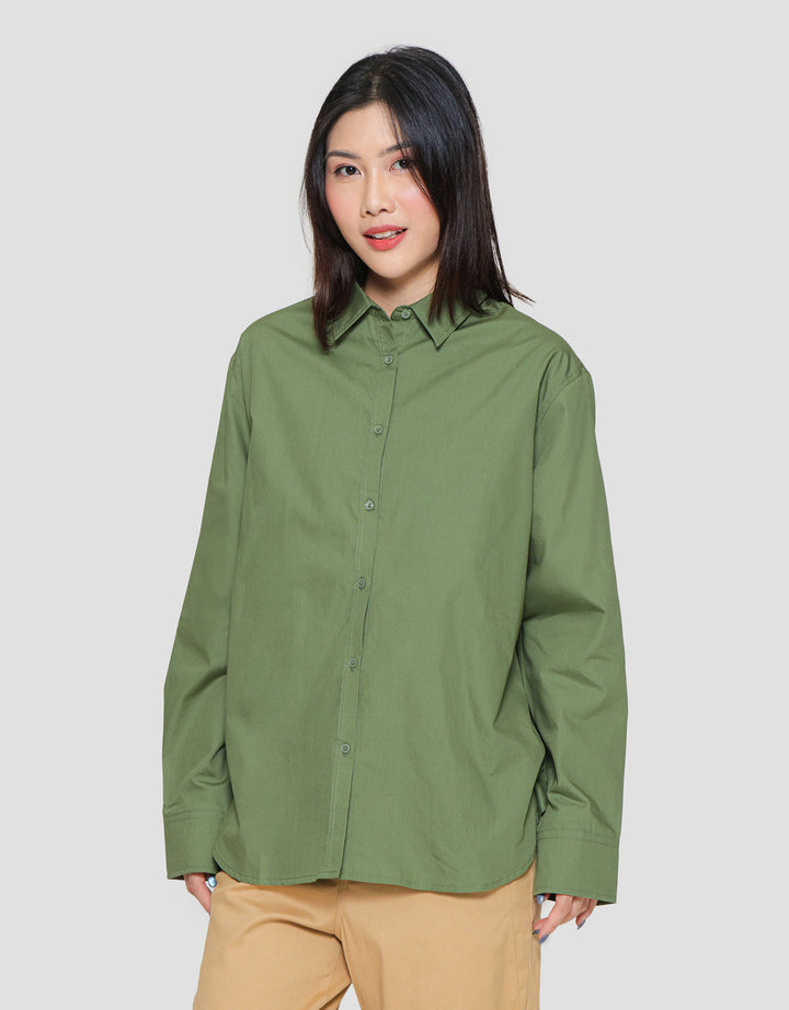 Connexion Plain Oversized Kemeja Lengan Panjang Wanita
