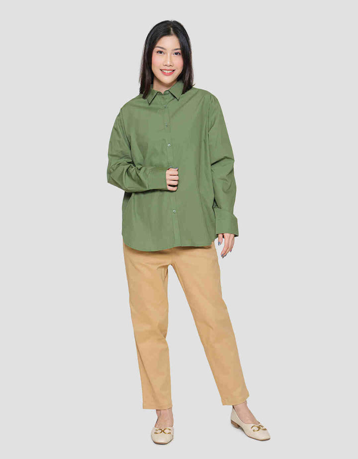 Connexion Plain Oversized Kemeja Lengan Panjang Wanita