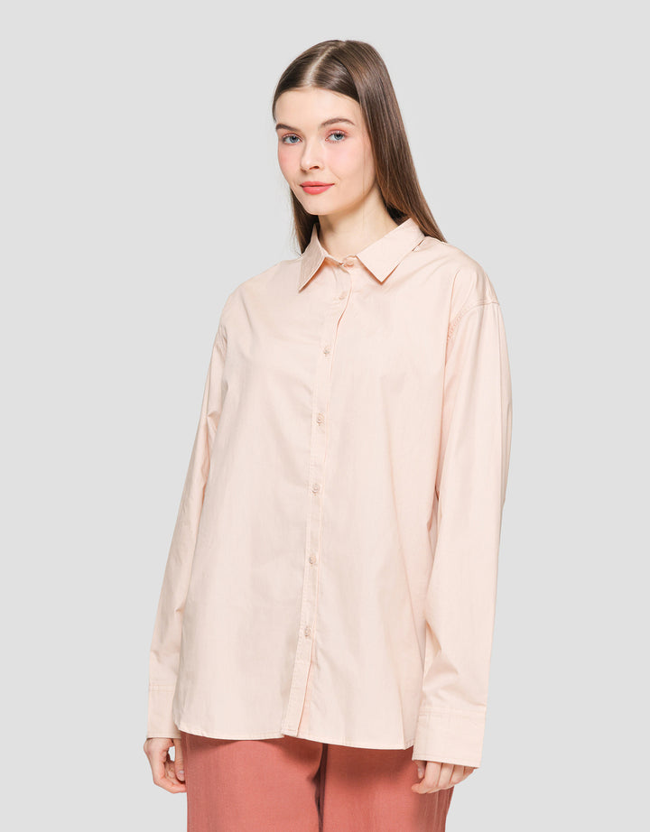 Connexion Plain Oversized Kemeja Lengan Panjang Wanita