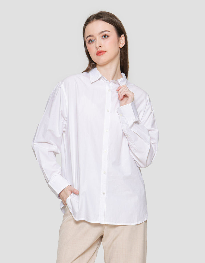 Connexion Plain Oversized Kemeja Lengan Panjang Wanita