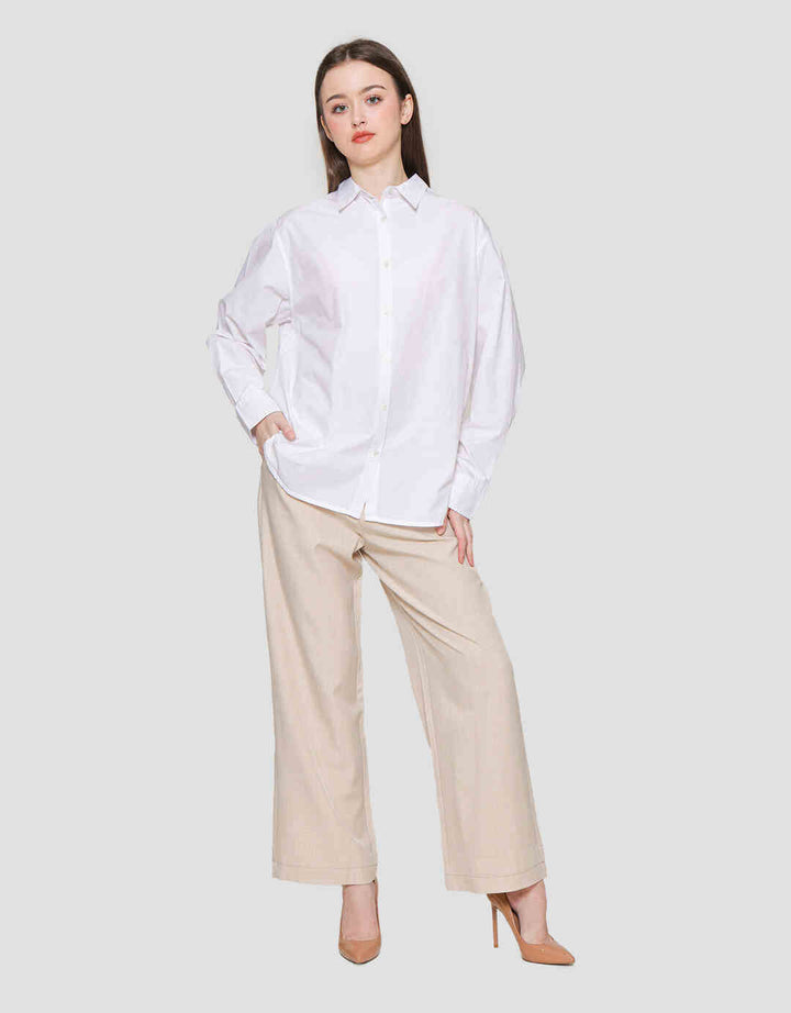 Connexion Plain Oversized Kemeja Lengan Panjang Wanita