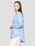 Connexion Straight Denim Kemeja Lengan Panjang Wanita