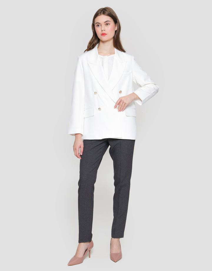 Connexion Gold Button Blazer Oversized Wanita