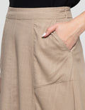 Connexion Linen Slit Elastic Women's Maxi Skirt