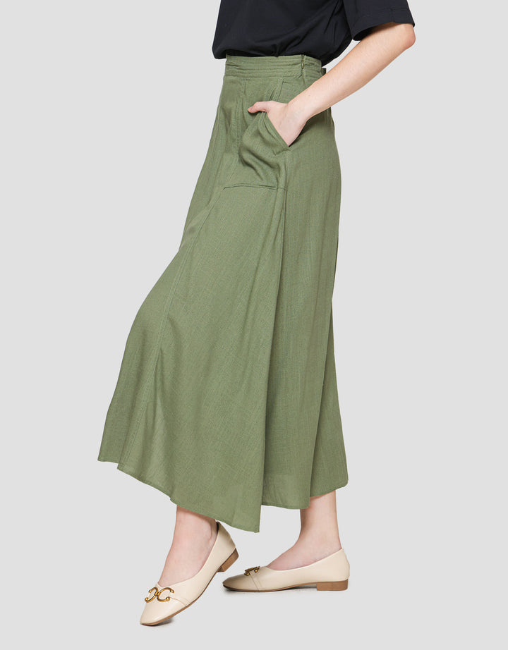 Connexion Linen Slit Elastic Women's Maxi Skirt