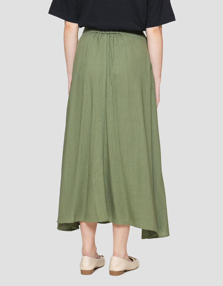 Connexion Linen Slit Elastic Women's Maxi Skirt
