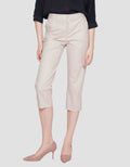 Connexion Crop Cotton Stretch Elastic Waist Celana Panjang Wanita