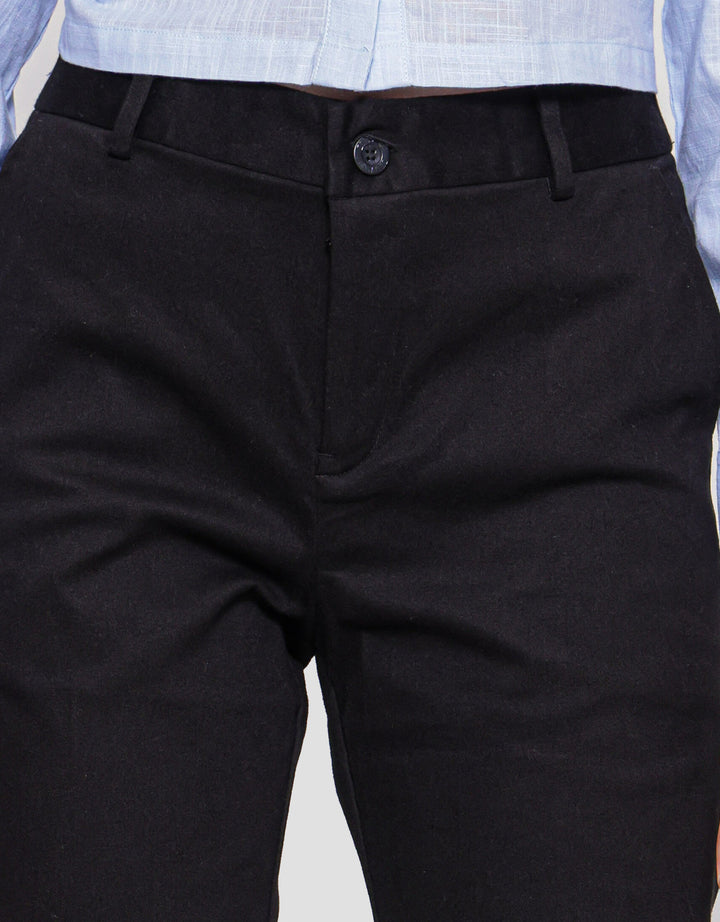 Connexion Crop Cotton Stretch Elastic Waist Celana Panjang Wanita