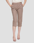 Connexion Crop Cotton Stretch Elastic Waist Celana Panjang Wanita