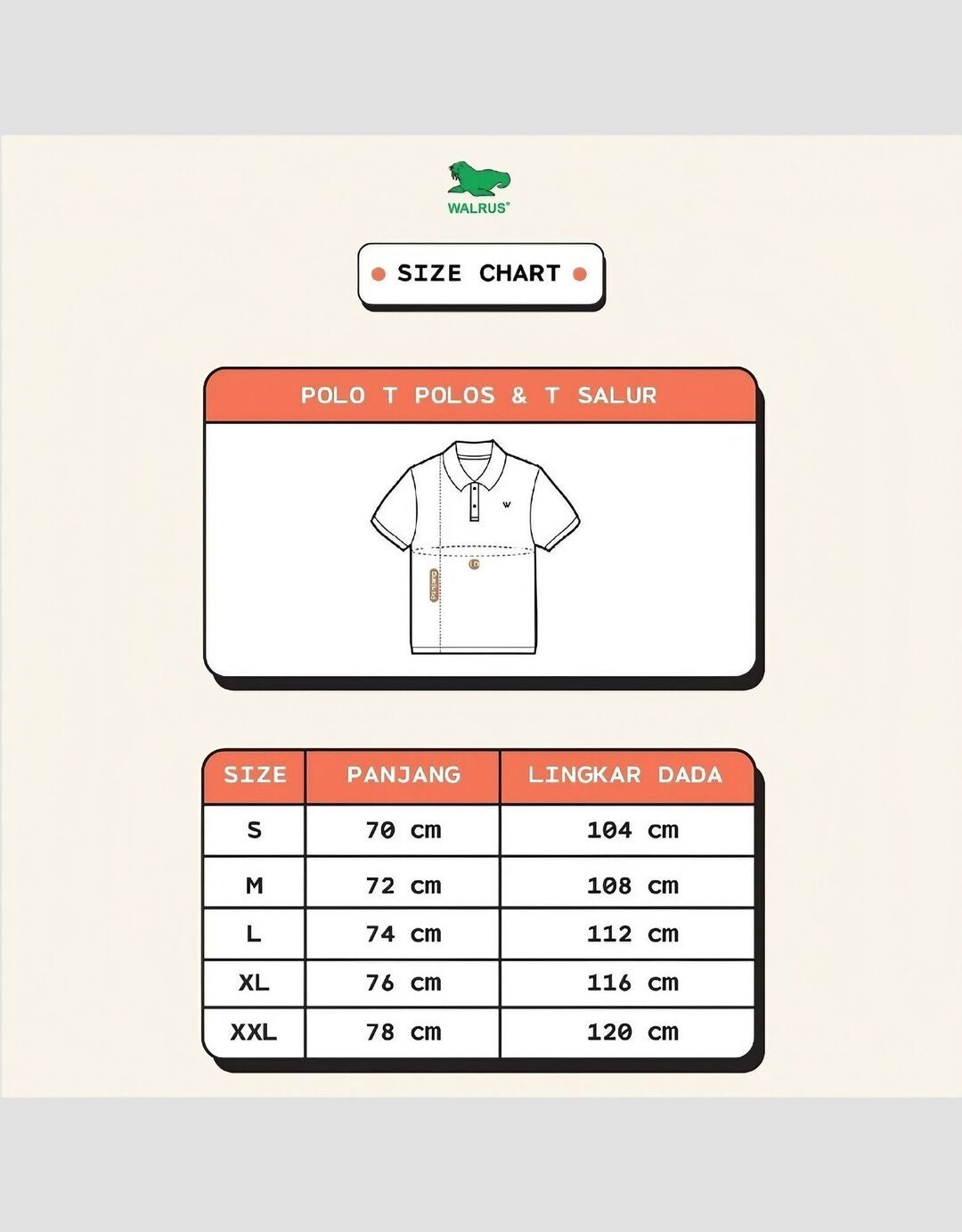 Walrus Polo Kaos Salur Uniseks