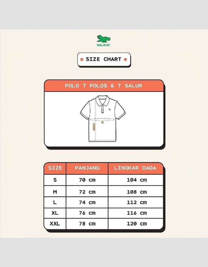 Walrus Polo Kaos Salur Uniseks