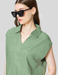 ZES Sleeveless Square Kemeja Wanita Mprwt003