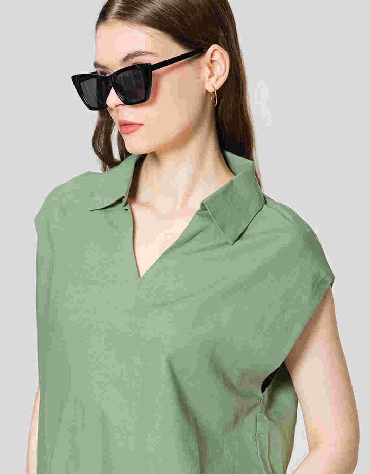 ZES Sleeveless Square Kemeja Wanita Mprwt003
