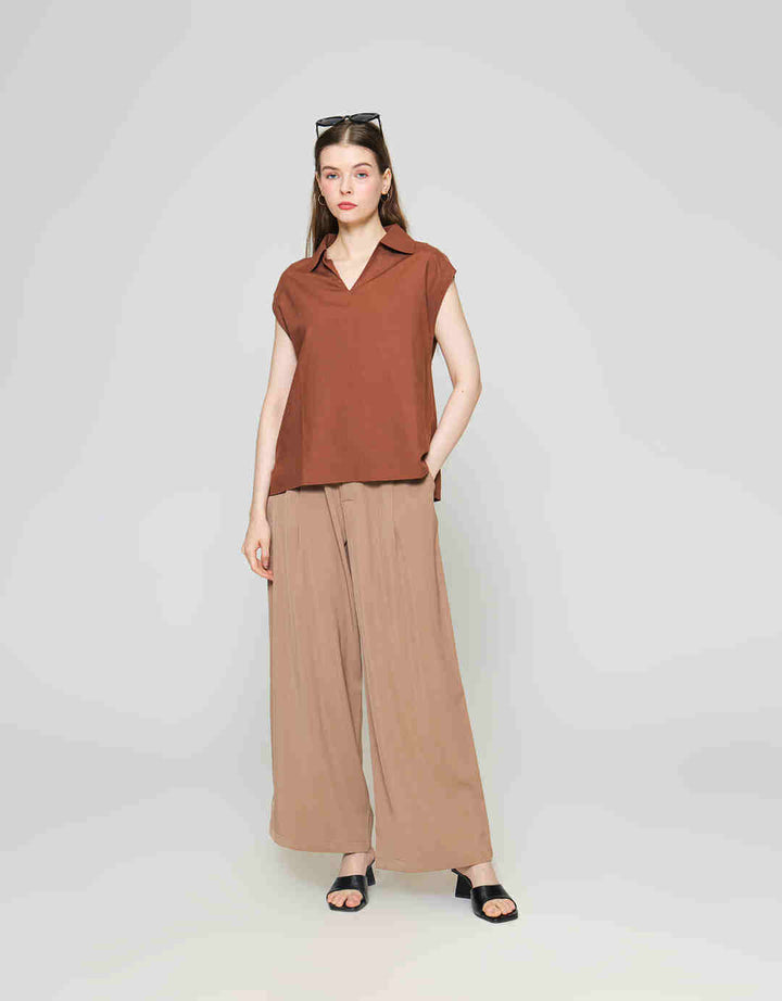 ZES Sleeveless Square Kemeja Wanita Mprwt003