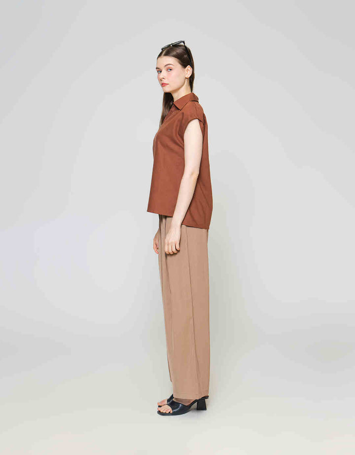 ZES Sleeveless Square Kemeja Wanita Mprwt003