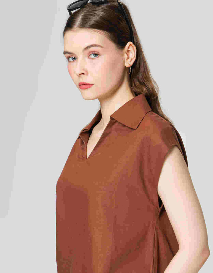 ZES Sleeveless Square Kemeja Wanita Mprwt003