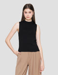 ZES Semi Turtle Neck Kaos Sleeveless Wanita Dtrtp002