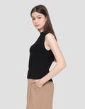 ZES Semi Turtle Neck Kaos Sleeveless Wanita Dtrtp002