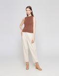 ZES Semi Turtle Neck Kaos Sleeveless Wanita Dtrtp002