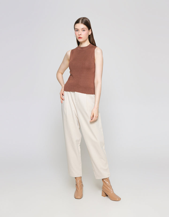 ZES Semi Turtle Neck Kaos Sleeveless Wanita Dtrtp002