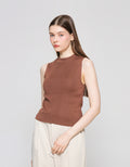ZES Semi Turtle Neck Kaos Sleeveless Wanita Dtrtp002