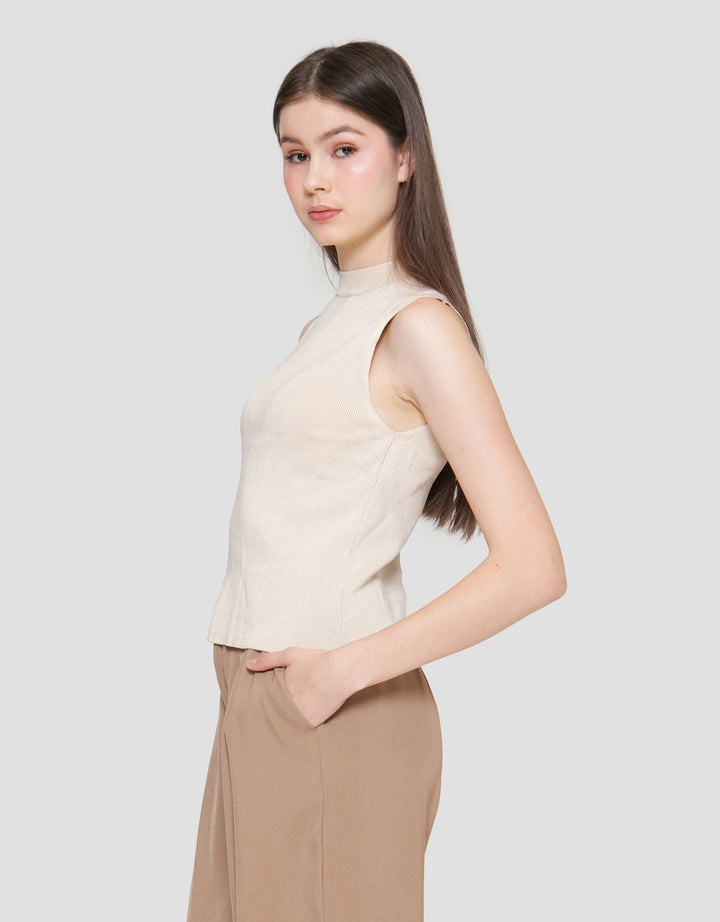 ZES Semi Turtle Neck Kaos Sleeveless Wanita Dtrtp002
