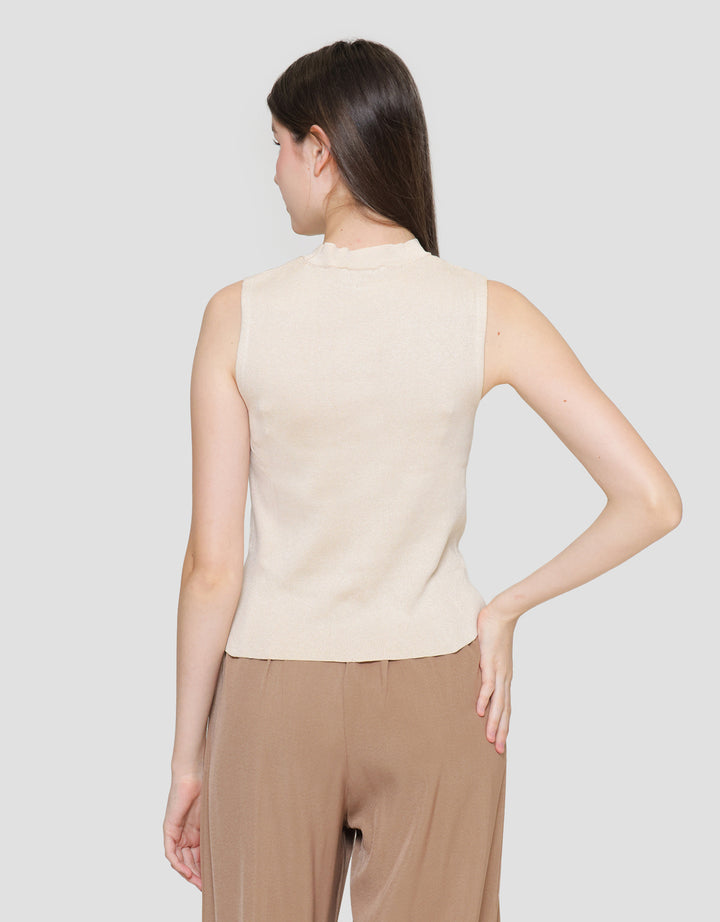 ZES Semi Turtle Neck Kaos Sleeveless Wanita Dtrtp002