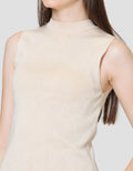 ZES Semi Turtle Neck Kaos Sleeveless Wanita Dtrtp002