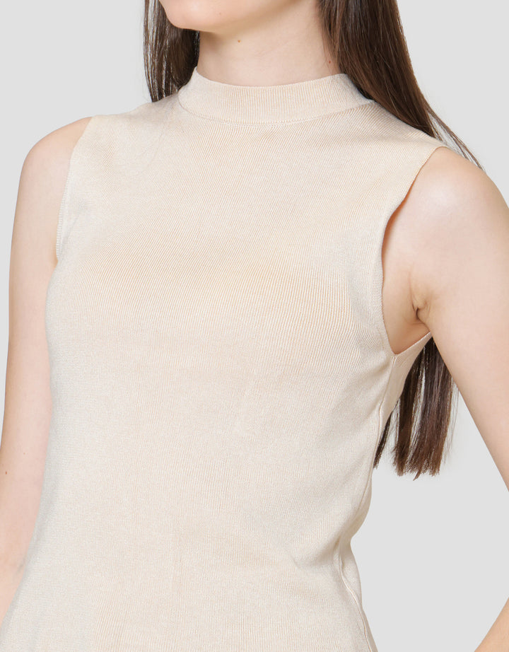 ZES Semi Turtle Neck Kaos Sleeveless Wanita Dtrtp002