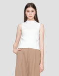 ZES Semi Turtle Neck Kaos Sleeveless Wanita Dtrtp002