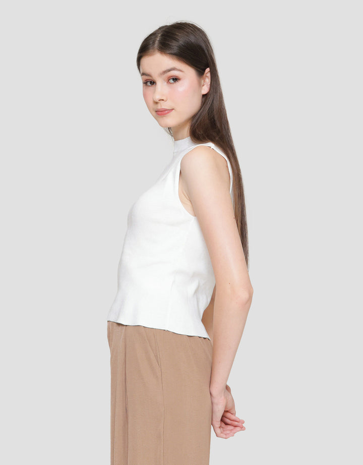 ZES Semi Turtle Neck Kaos Sleeveless Wanita Dtrtp002