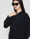 ZES Tencel Double Pocket With Drawstring Jaket Wanita MELOW002