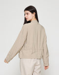 ZES Tencel Double Pocket With Drawstring Jaket Wanita MELOW002