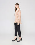 ZES Oversize Basic Satin With Fashion Button Women's Shirt Melwt004