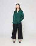 ZES Oversize Basic Satin With Fashion Button Women's Shirt Melwt004