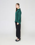 ZES Oversize Basic Satin With Fashion Button Women's Shirt Melwt004